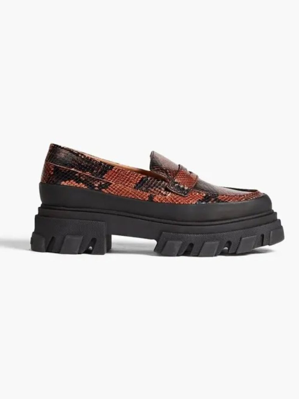 GANNI Embossed Snake Chunky Loafer
